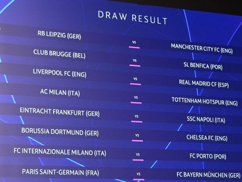 Definidos los cruces de octavos de final en la UEFA Champions League