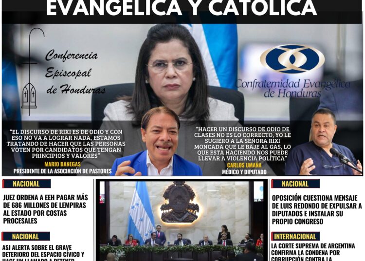 CANDIDATA RIXI MONCADA ARREMETE CONTRA LAS IGLESIAS EVANGÉLICA Y CATÓLICA