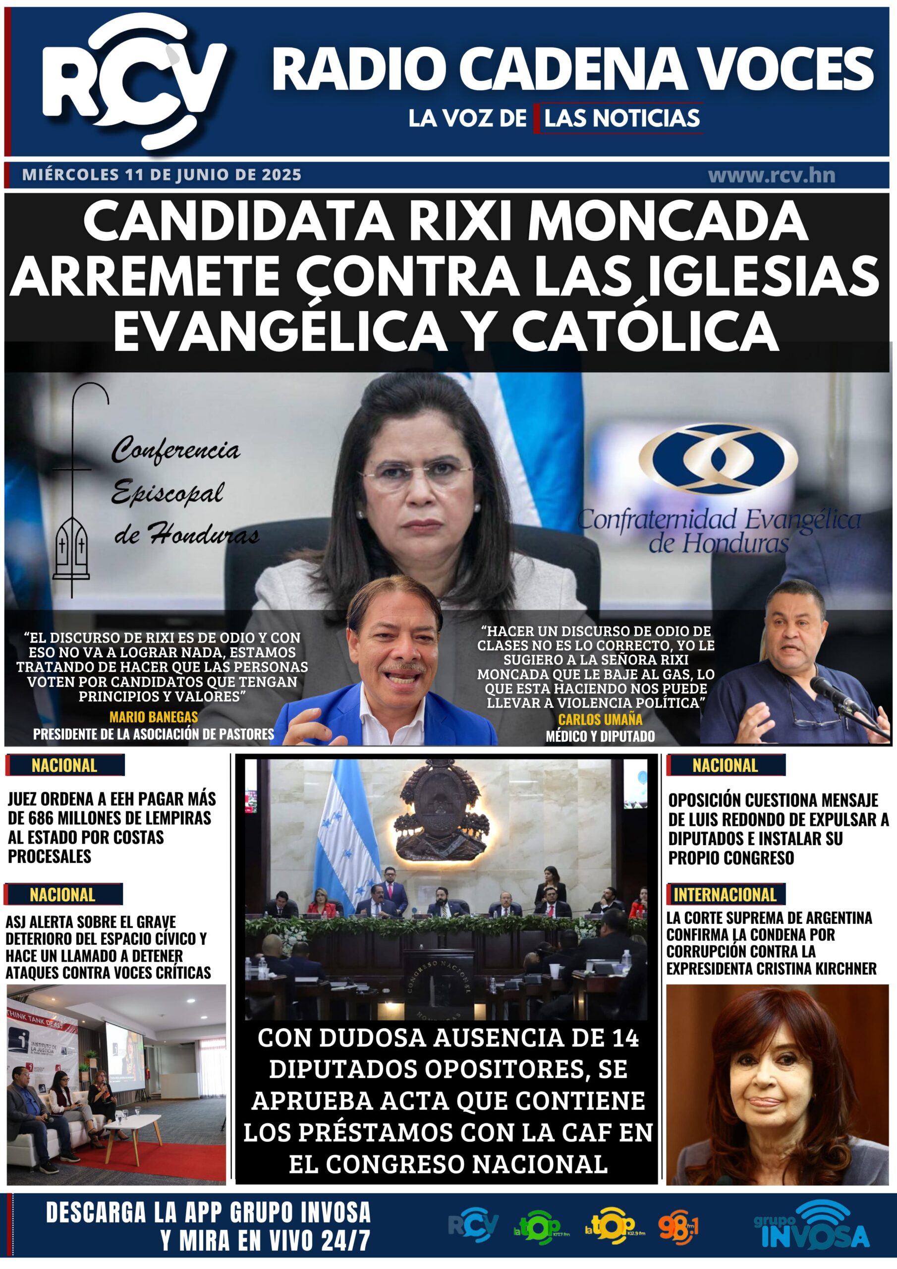 CANDIDATA RIXI MONCADA ARREMETE CONTRA LAS IGLESIAS EVANGÉLICA Y CATÓLICA